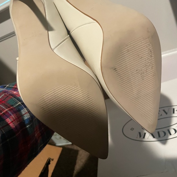 Via Off White Leather High Heel Ankle Boots - Picture 9 of 9